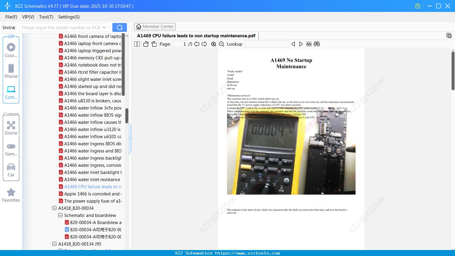 Laptop Apple A1469 CPU Failure Leads To Non Startup Maintenance